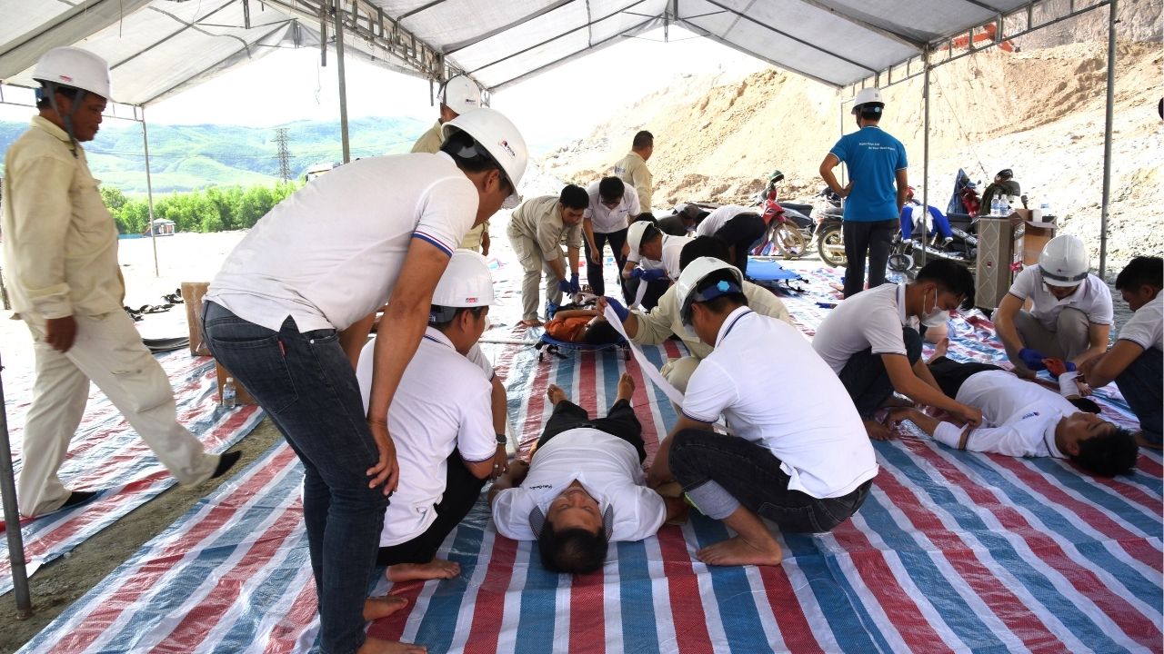 Safi huấn luyện sơ cấp cứu khối công trường sản xuất